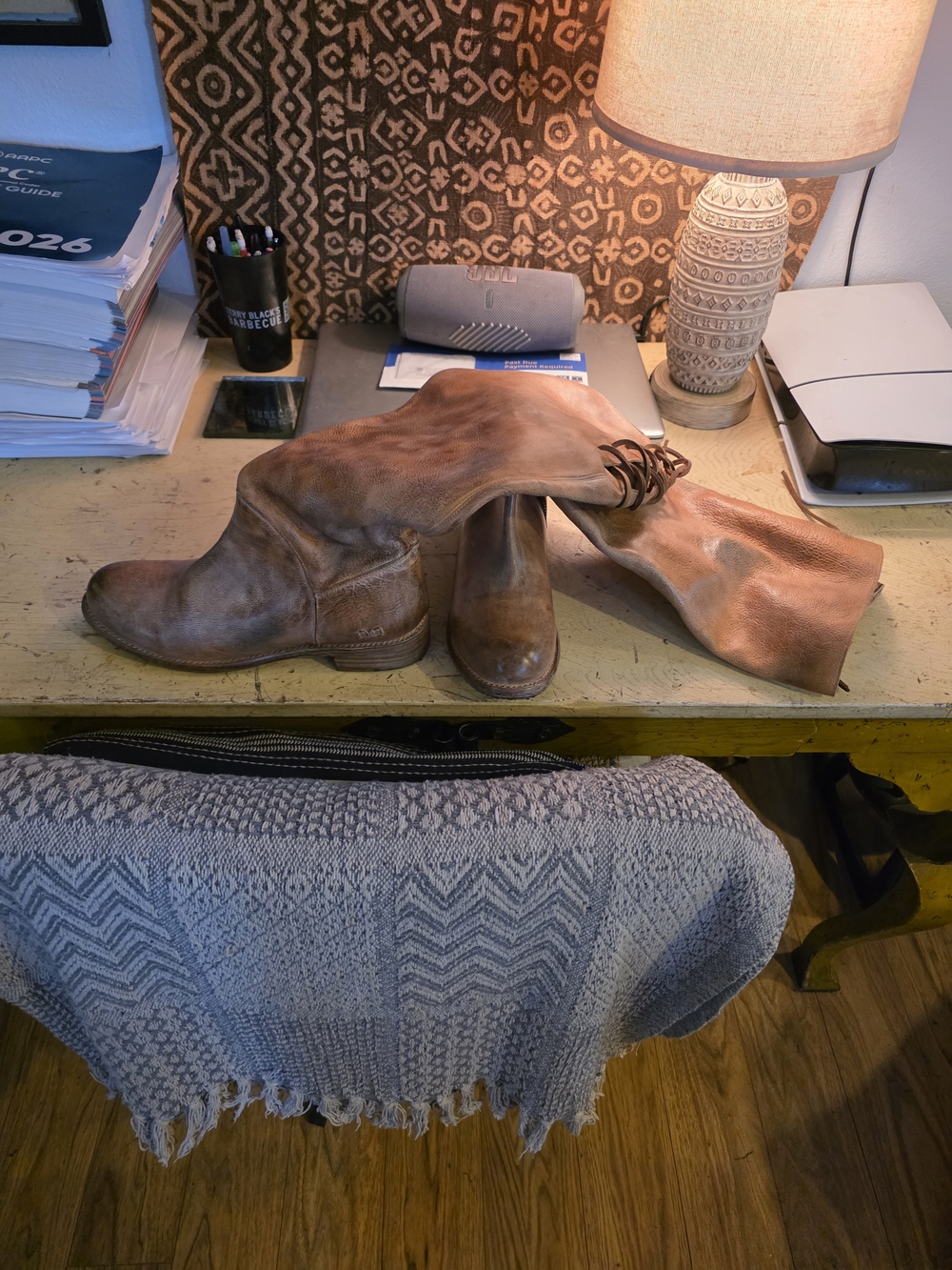 Brown Leather Knee-High Boots